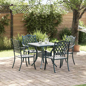 Gartenmöbel Set Grün Gussaluminium 5-teilig