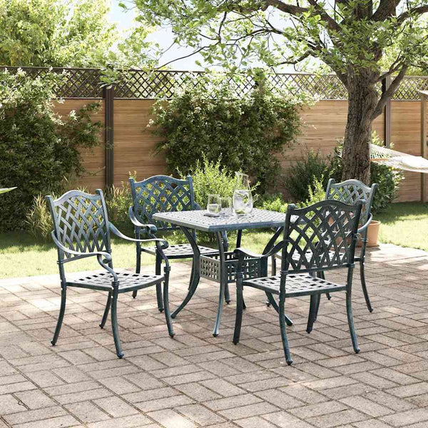 Gartenmöbel Set Grün Gussaluminium 5-teilig