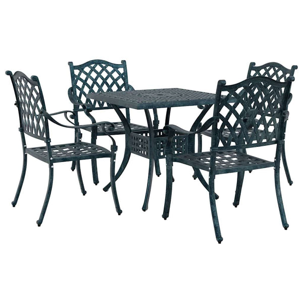 Gartenmöbel Set Grün Gussaluminium 5-teilig