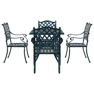 Gartenmöbel Set Grün Gussaluminium 5-teilig
