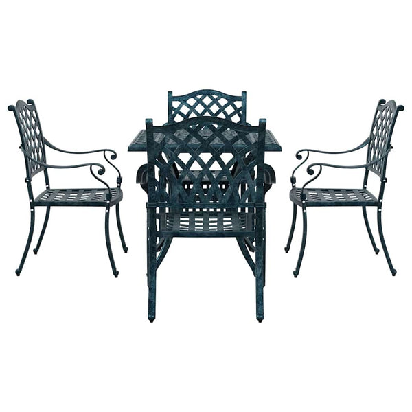 Gartenmöbel Set Grün Gussaluminium 5-teilig