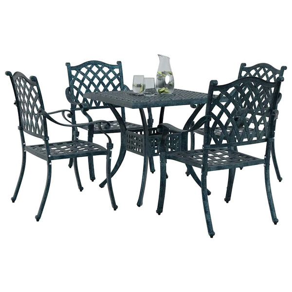 Gartenmöbel Set Grün Gussaluminium 5-teilig