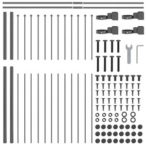 Gartenzaun Woerden Grau 1,7x1,5m Stahl