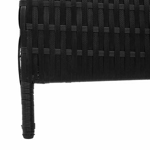 Schwarzer Raumteiler Poly-Rattan 146x180 cm