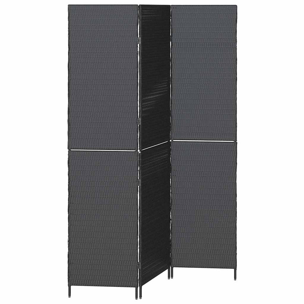 Schwarzer Raumteiler Poly-Rattan 146x180 cm