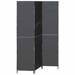 Schwarzer Raumteiler Poly-Rattan 146x180 cm