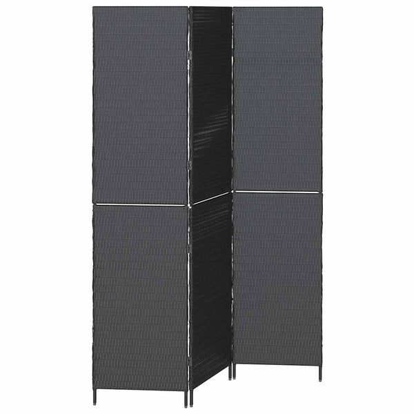 Schwarzer Raumteiler Poly-Rattan 146x180 cm