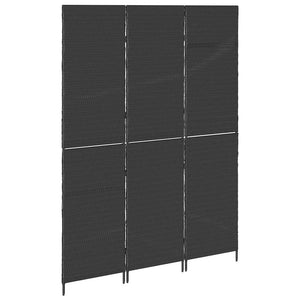Schwarzer Raumteiler Poly-Rattan 146x180 cm