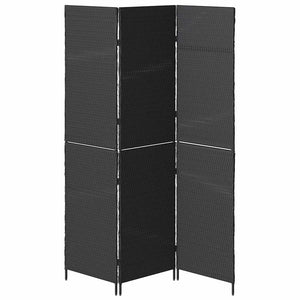 Schwarzer Raumteiler Poly-Rattan 146x180 cm