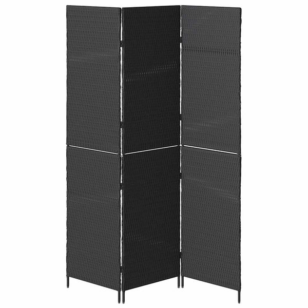 Schwarzer Raumteiler Poly-Rattan 146x180 cm
