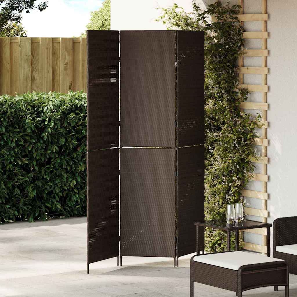 Braun Poly-Rattan Raumteiler 146x180cm