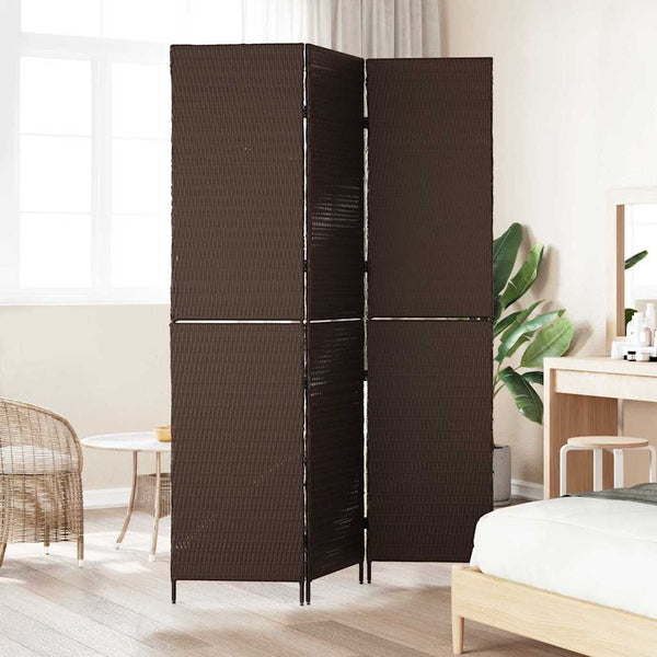 Braun Poly-Rattan Raumteiler 146x180cm