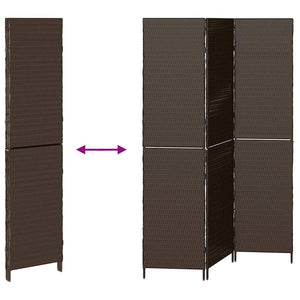 Braun Poly-Rattan Raumteiler 146x180cm