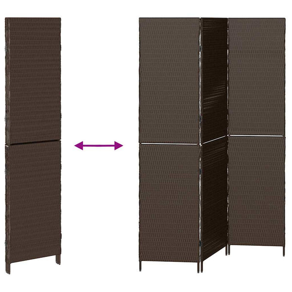 Braun Poly-Rattan Raumteiler 146x180cm