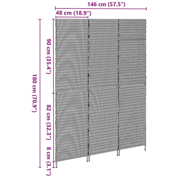 Braun Poly-Rattan Raumteiler 146x180cm