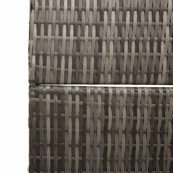 Grauer Raumteiler 146x180cm Poly-Rattan