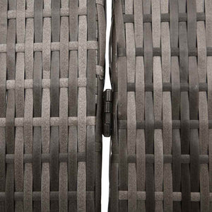Grauer Raumteiler 146x180cm Poly-Rattan