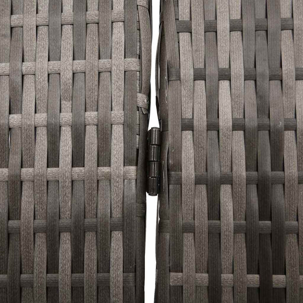 Grauer Raumteiler 146x180cm Poly-Rattan