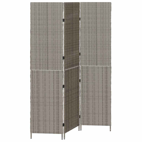 Grauer Raumteiler 146x180cm Poly-Rattan