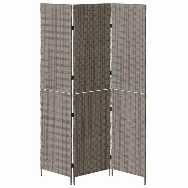 Grauer Raumteiler 146x180cm Poly-Rattan
