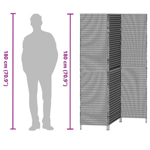 Grauer Raumteiler 146x180cm Poly-Rattan