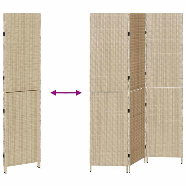 Beiger Raumteiler Poly-Rattan 147x180cm