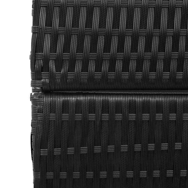 Schwarzer Raumteiler Poly-Rattan 195x180cm