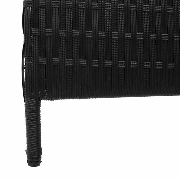 Schwarzer Raumteiler Poly-Rattan 195x180cm