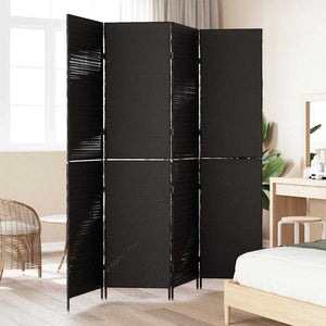 Schwarzer Raumteiler Poly-Rattan 195x180cm