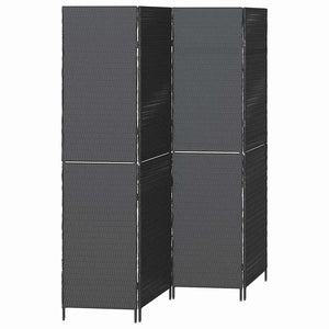 Schwarzer Raumteiler Poly-Rattan 195x180cm