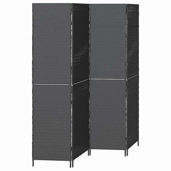 Schwarzer Raumteiler Poly-Rattan 195x180cm