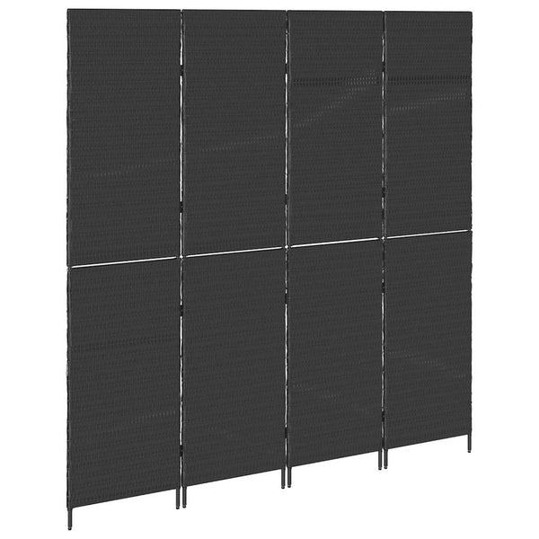 Schwarzer Raumteiler Poly-Rattan 195x180cm