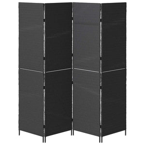 Schwarzer Raumteiler Poly-Rattan 195x180cm