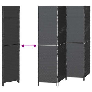 Schwarzer Raumteiler Poly-Rattan 195x180cm