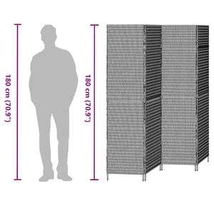 Schwarzer Raumteiler Poly-Rattan 195x180cm