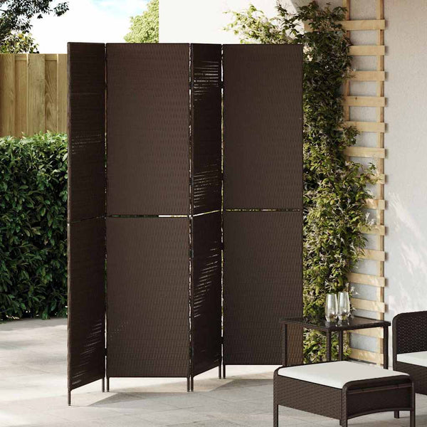 Braun Poly-Rattan Raumteiler 195x180 cm