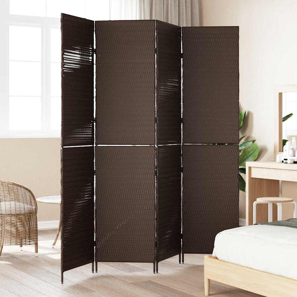 Braun Poly-Rattan Raumteiler 195x180 cm
