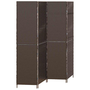 Braun Poly-Rattan Raumteiler 195x180 cm