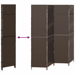 Braun Poly-Rattan Raumteiler 195x180 cm