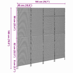 Braun Poly-Rattan Raumteiler 195x180 cm