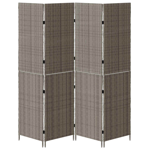 Grauer Raumteiler Poly-Rattan 195x180cm