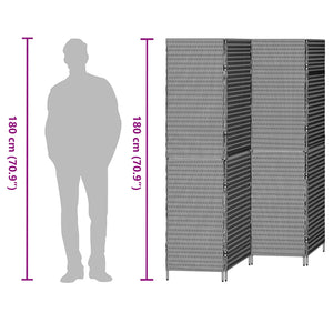 Grauer Raumteiler Poly-Rattan 195x180cm