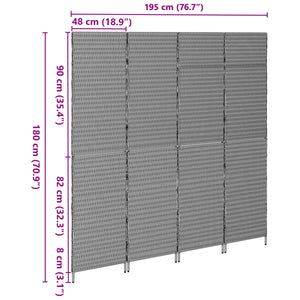 Grauer Raumteiler Poly-Rattan 195x180cm