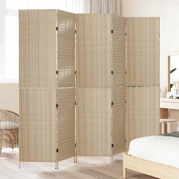 Beiger Raumteiler Poly-Rattan 242x180cm