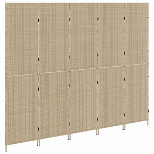Beiger Raumteiler Poly-Rattan 242x180cm