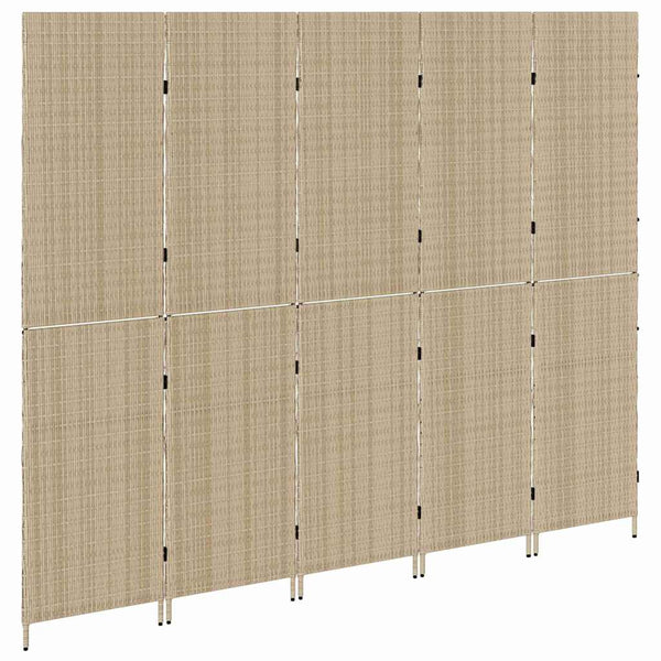 Beiger Raumteiler Poly-Rattan 242x180cm