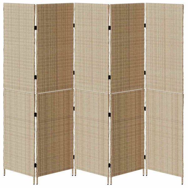 Beiger Raumteiler Poly-Rattan 242x180cm