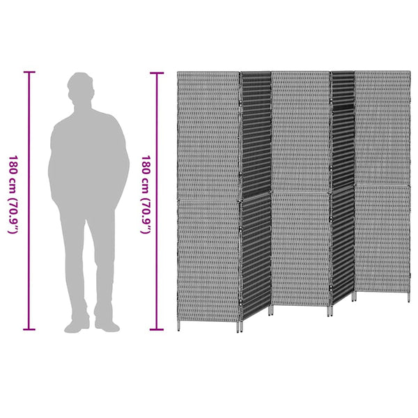 Beiger Raumteiler Poly-Rattan 242x180cm