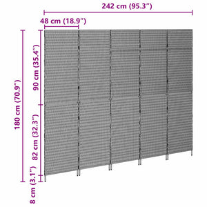 Beiger Raumteiler Poly-Rattan 242x180cm
