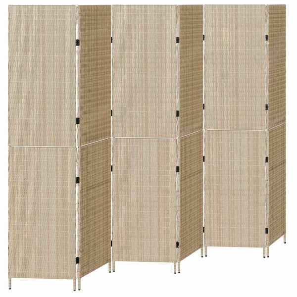 Beiger Raumteiler 292x180 cm Poly-Rattan